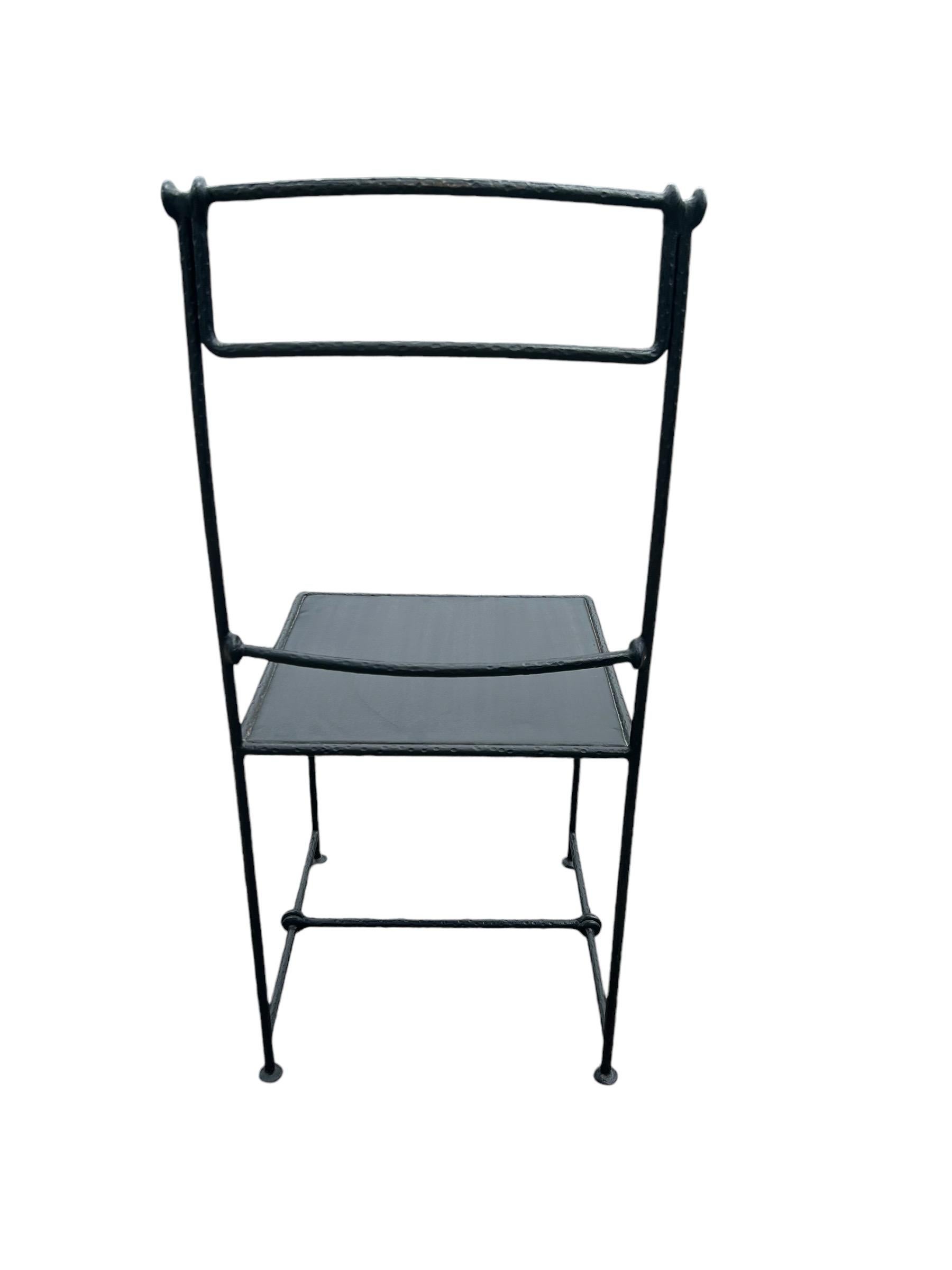 Late 20th Century pair of wrought iron chairs by Pierre Basse ( Giacometti's blacksmith )