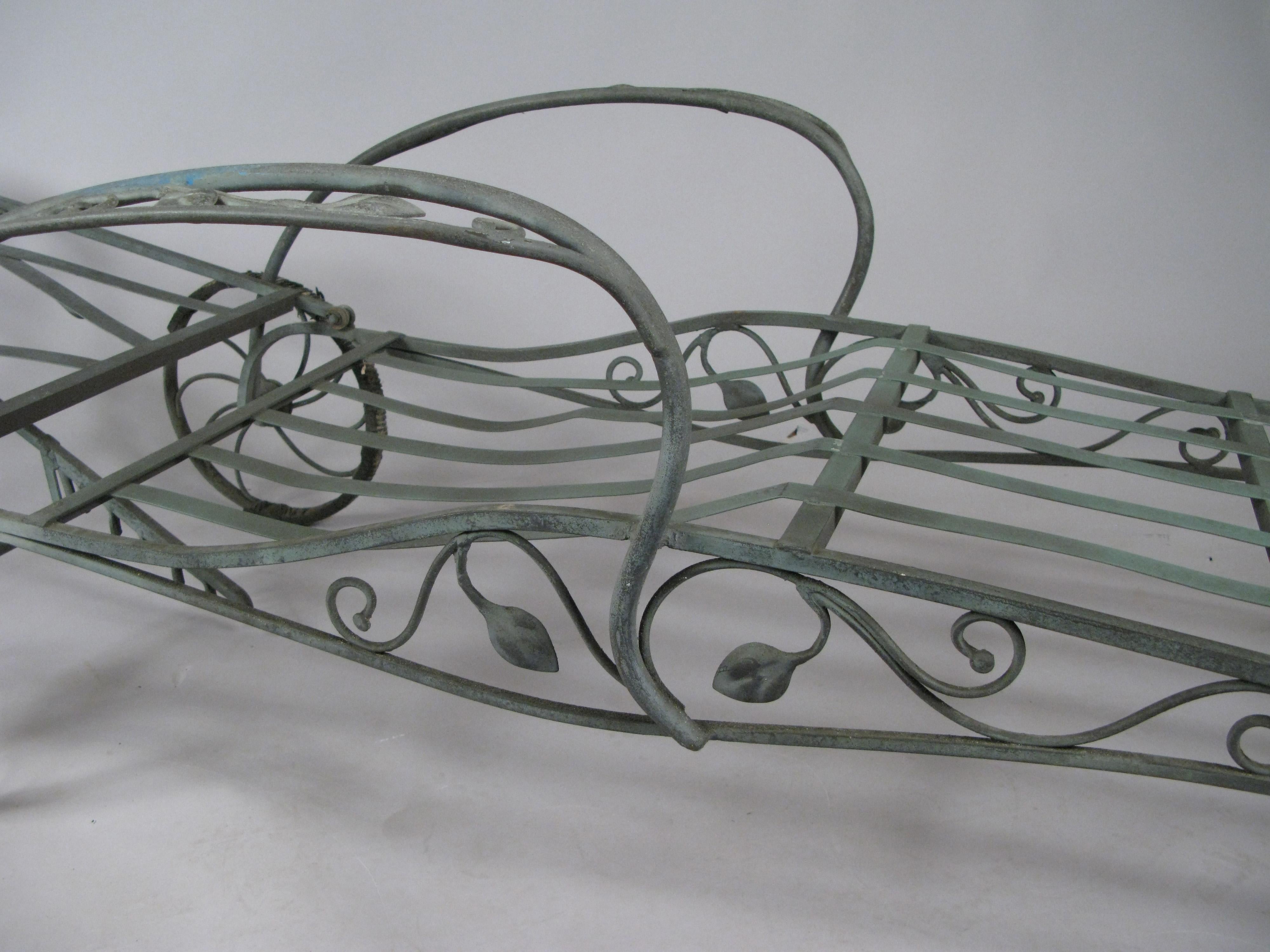 Pair of Wrought Iron Chaise Lounges by Salterini, circa 1950 1
