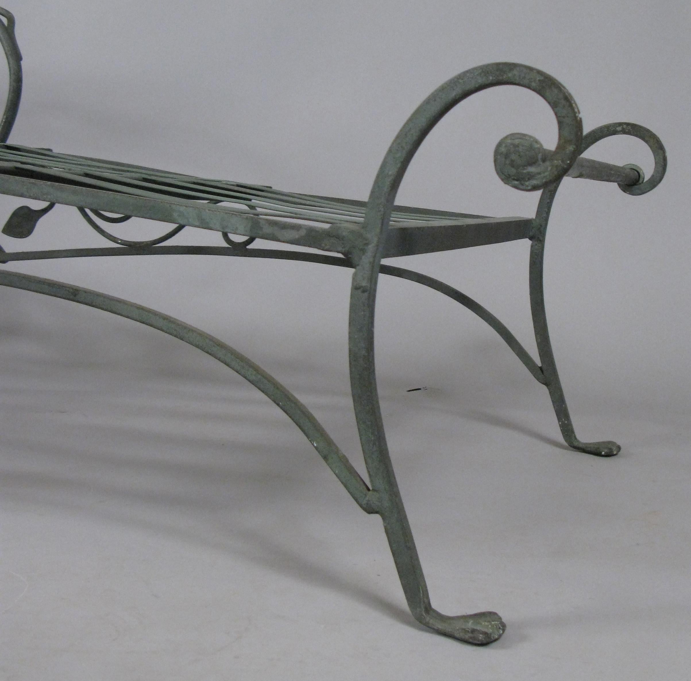 Pair of Wrought Iron Chaise Lounges by Salterini, circa 1950 2