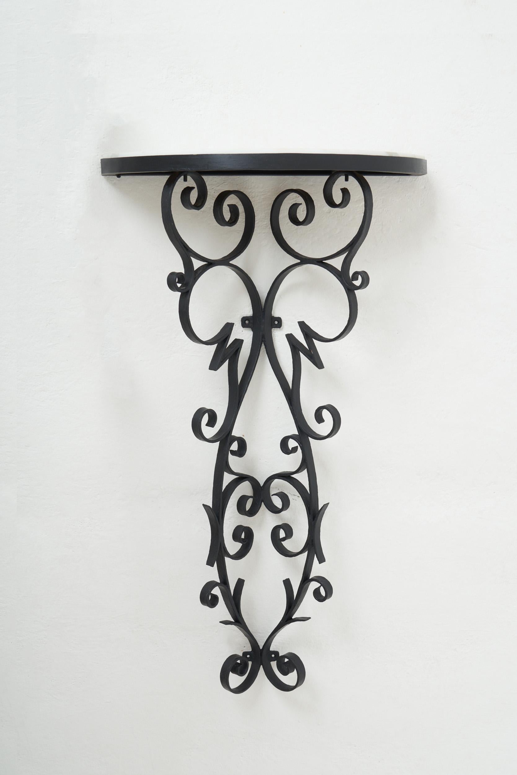 French Pair of Wrought Iron Console Tables For Sale