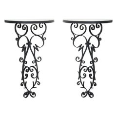 Pair of Wrought Iron Console Tables