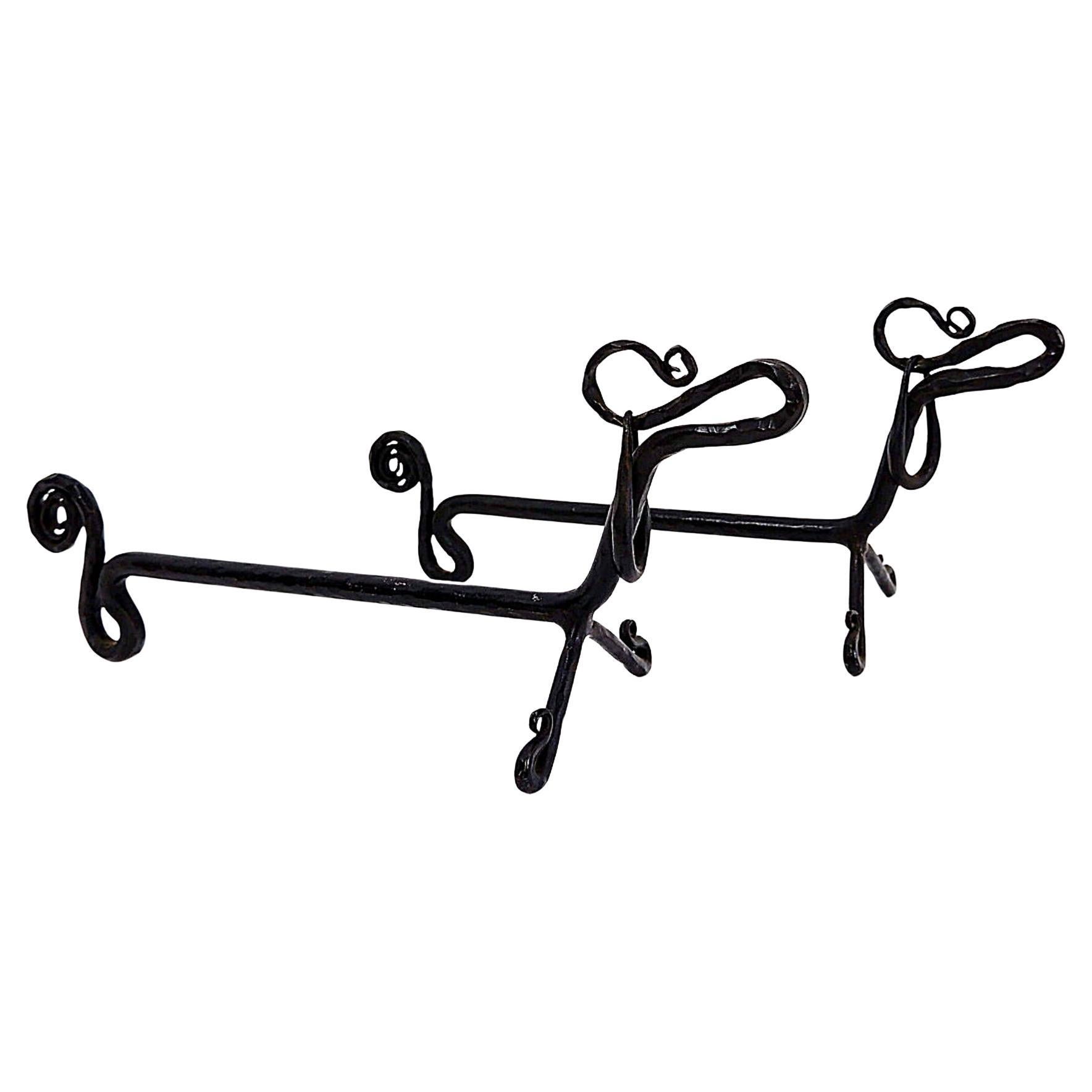 Pair of Wrought Iron Dachshund Andirons - 20th century