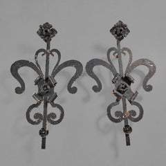 Pair of Wrought Iron Decorative Facade Ornaments