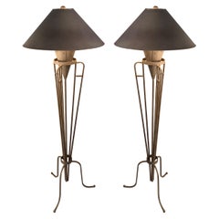 Pair of Wrought Iron Etruscan Floor Lamps