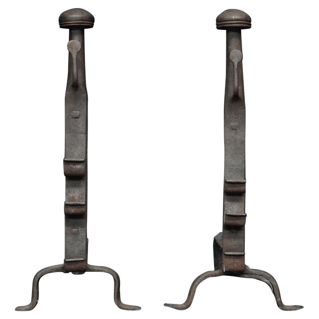 Pair of Wrought Iron Firedogs