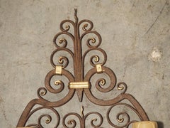 Pair of Wrought Iron French Sconces with Gilt Highlights, 1940s