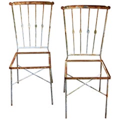 Pair of Wrought Iron Garden Chairs