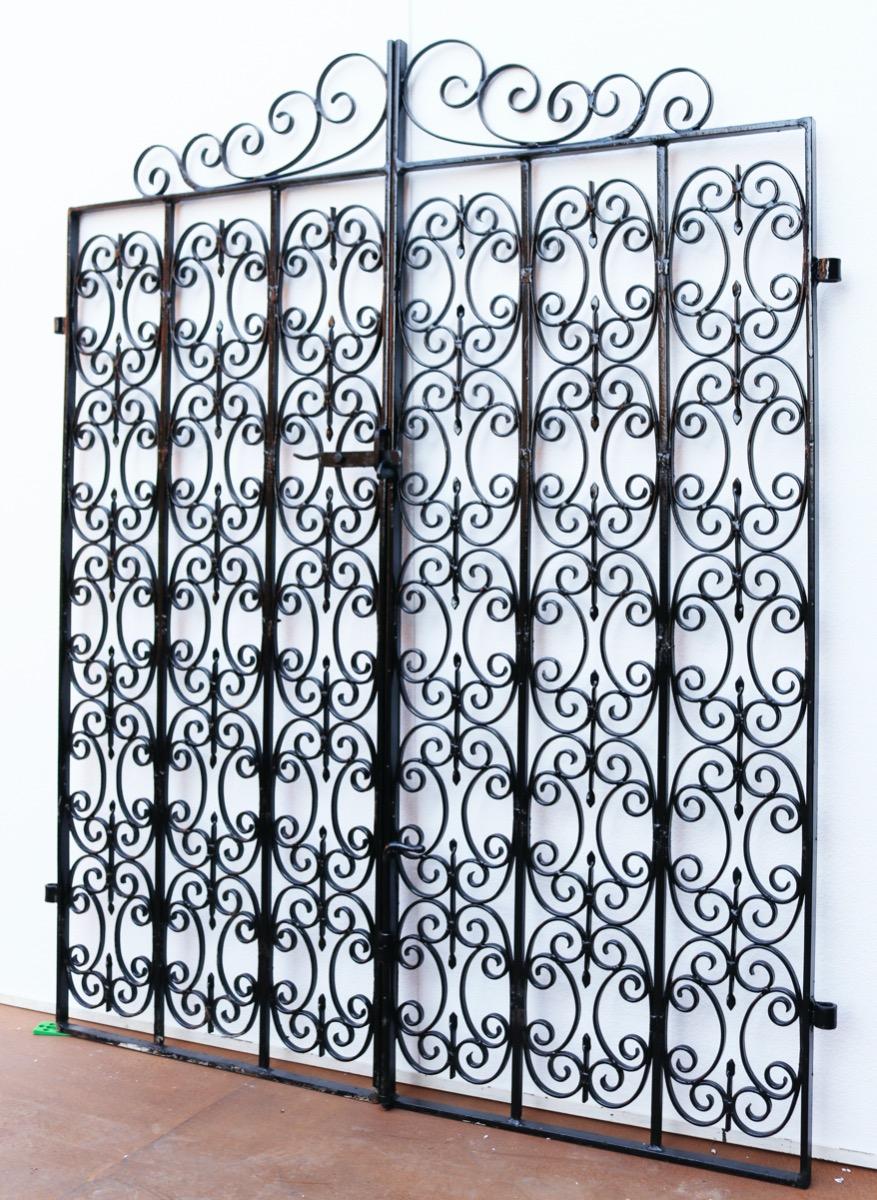 Pair of Wrought Iron Garden Gates with Posts 2