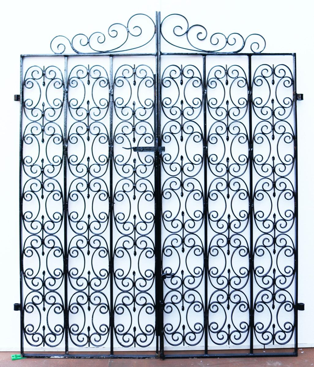 Pair of Wrought Iron Garden Gates with Posts 3