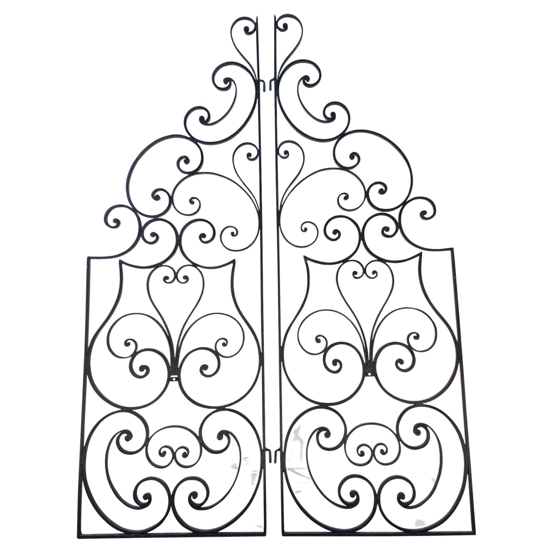 Pair Of Wrought Iron Gate black For Sale