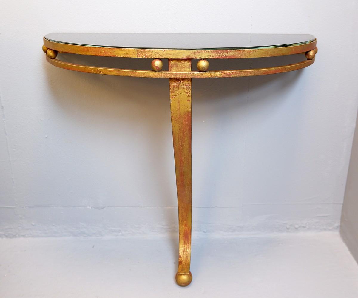 wrought iron half moon table