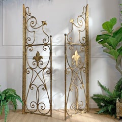 Pair of Wrought Iron Gold Spanish Church Altar Gates