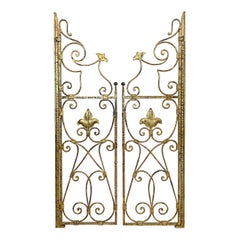 Pair of Wrought Iron Gold Spanish Church Altar Gates