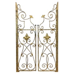 Pair of Wrought Iron Gold Spanish Church Altar Gates