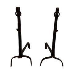 Pair of Wrought Iron Landiers