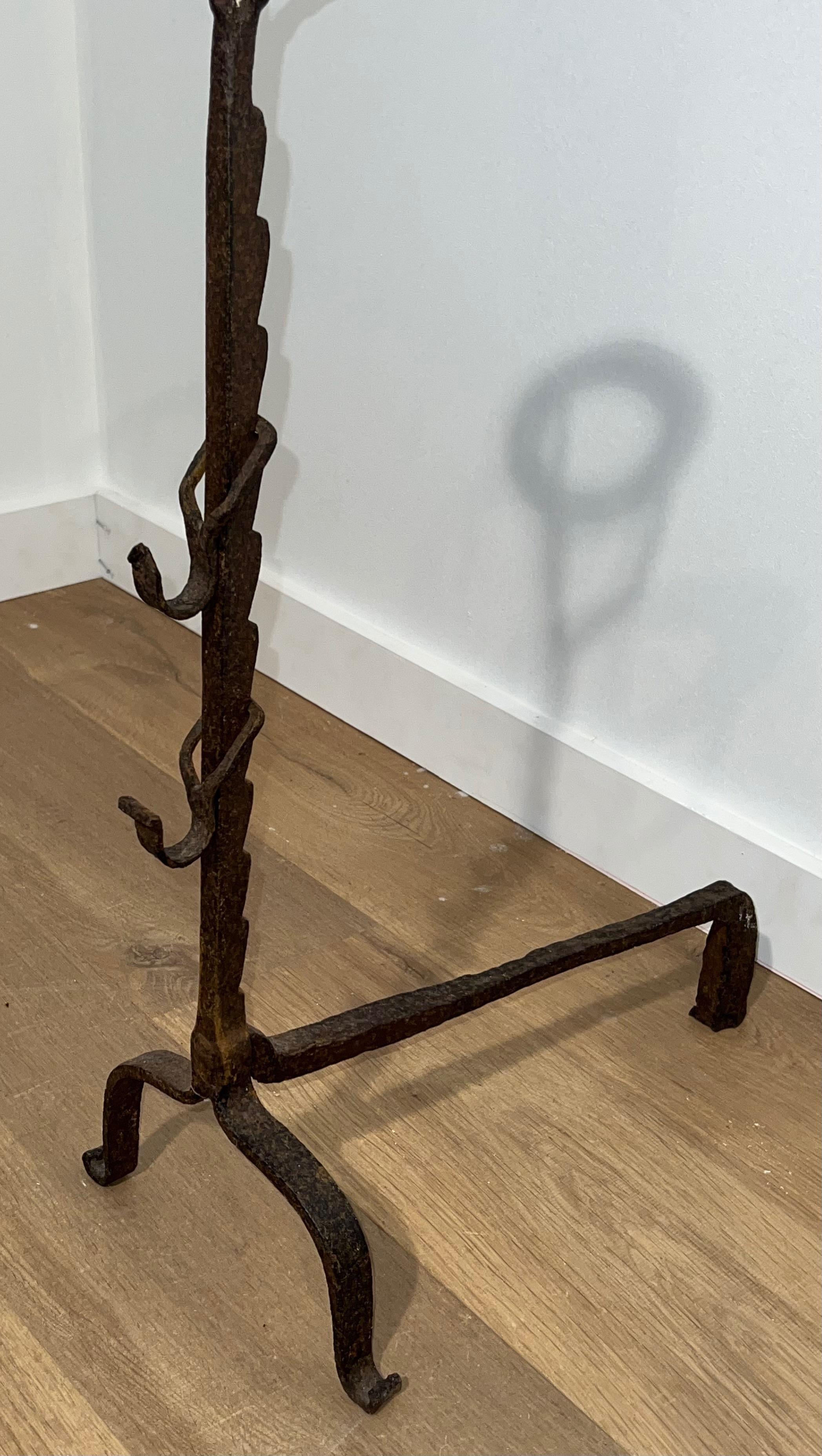 Pair of Wrought Iron Landiers. French. 18th century For Sale 3