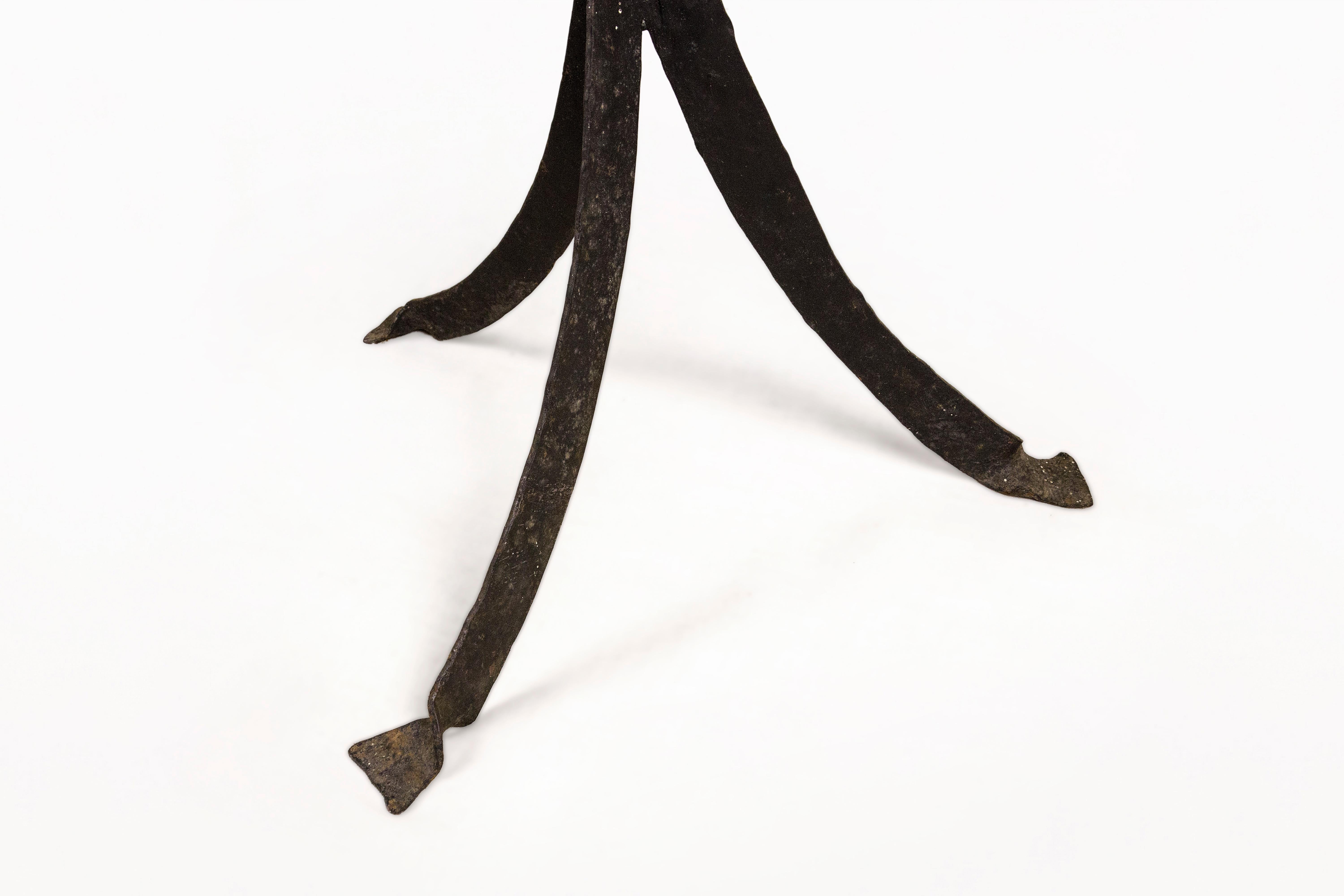Pair of Wrought Iron Large Brutalist Candelabras, Circa 1970s, France For Sale 2