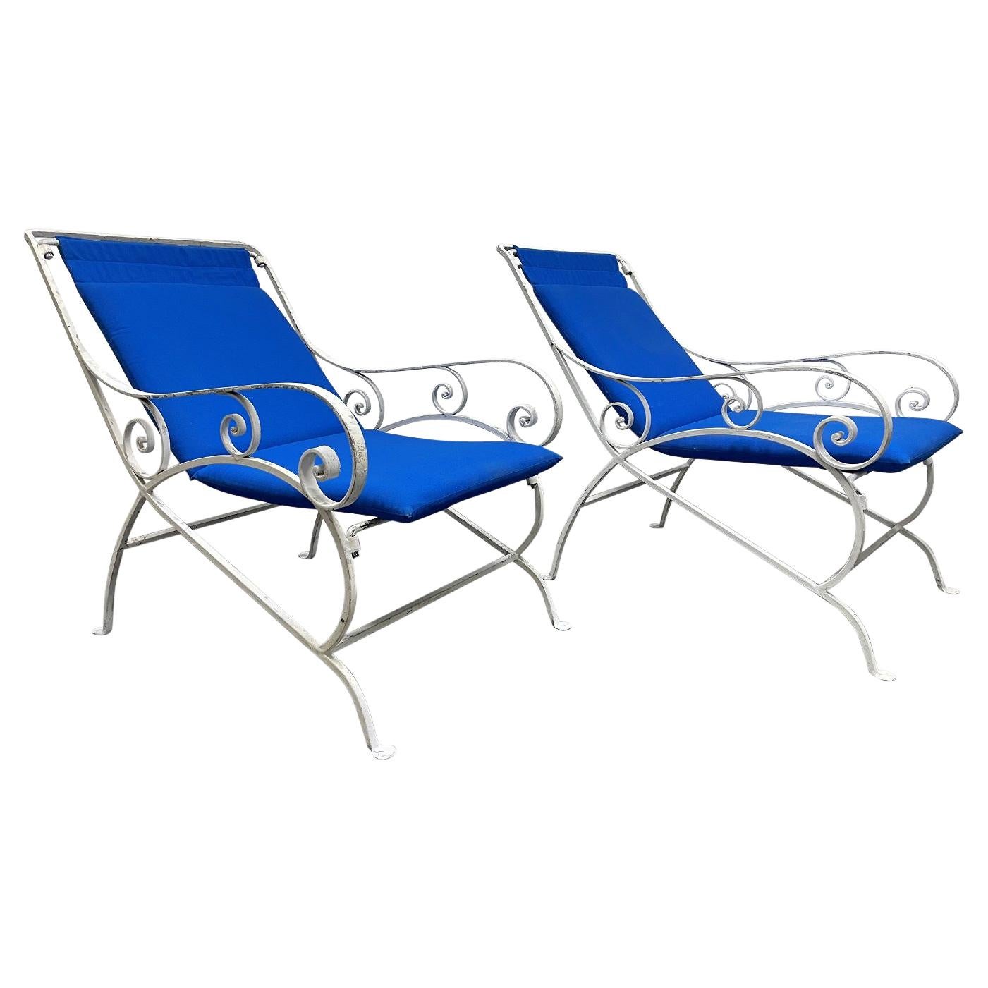 Pair of Vintage Wrought Iron Chairs at 1stDibs