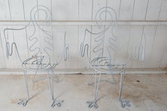 Pair of Wrought Iron MCM French Swan Garden Chairs