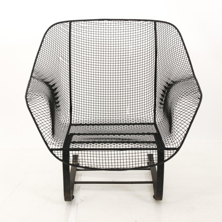 Pair of Wrought Iron Mesh Bouncer Chairs by Russel Woodard at 1stDibs