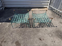 Coppia di ottomani in ferro battuto stile Mario Paperzini