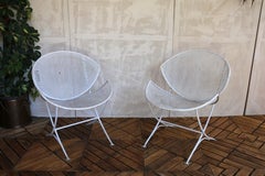 Pair of Wrought Iron Patio Chairs by Maurizio Tempestini for Salterini, 1950s