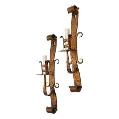 Pair of Wrought Iron Sconces