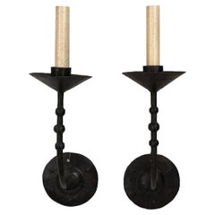 Antique Pair of Wrought Iron Sconces