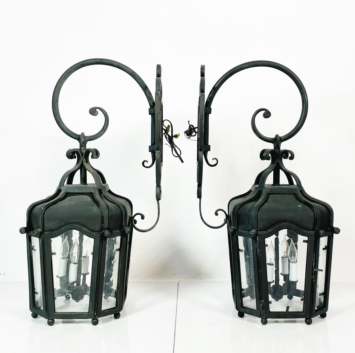 American Pair of Wrought Iron Sconces from the Sylvester Stallone Beverly Park Home For Sale