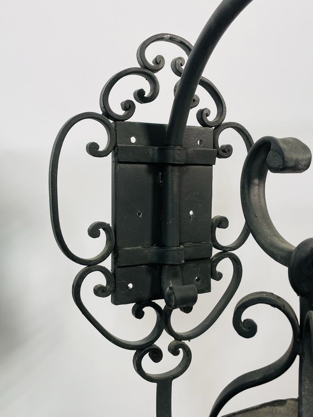 Late 20th Century Pair of Wrought Iron Sconces from the Sylvester Stallone Beverly Park Home For Sale