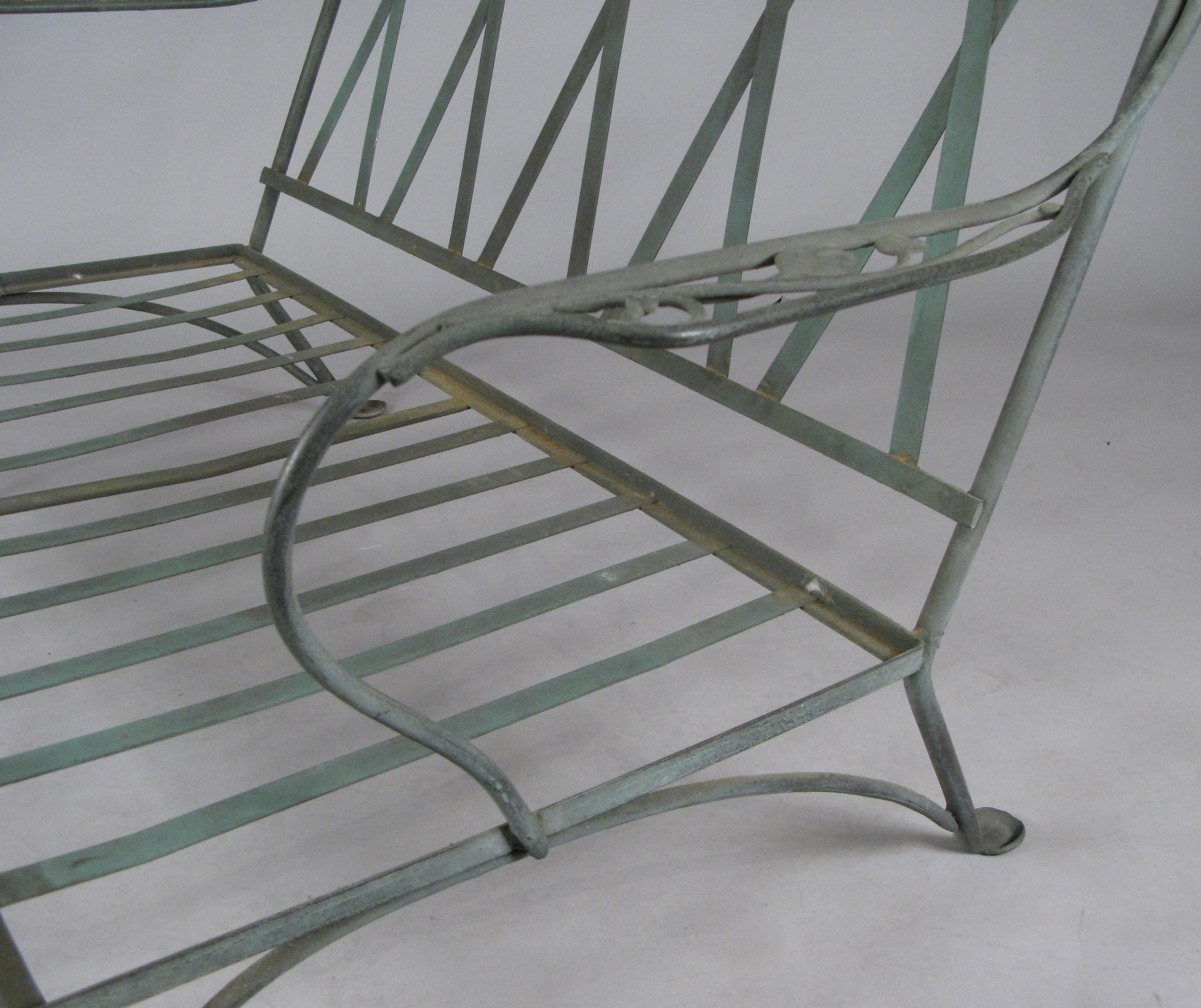 Pair of Wrought Iron Settees by Salterini, circa 1950 5