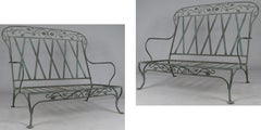 Pair of Wrought Iron Settees by Salterini, circa 1950