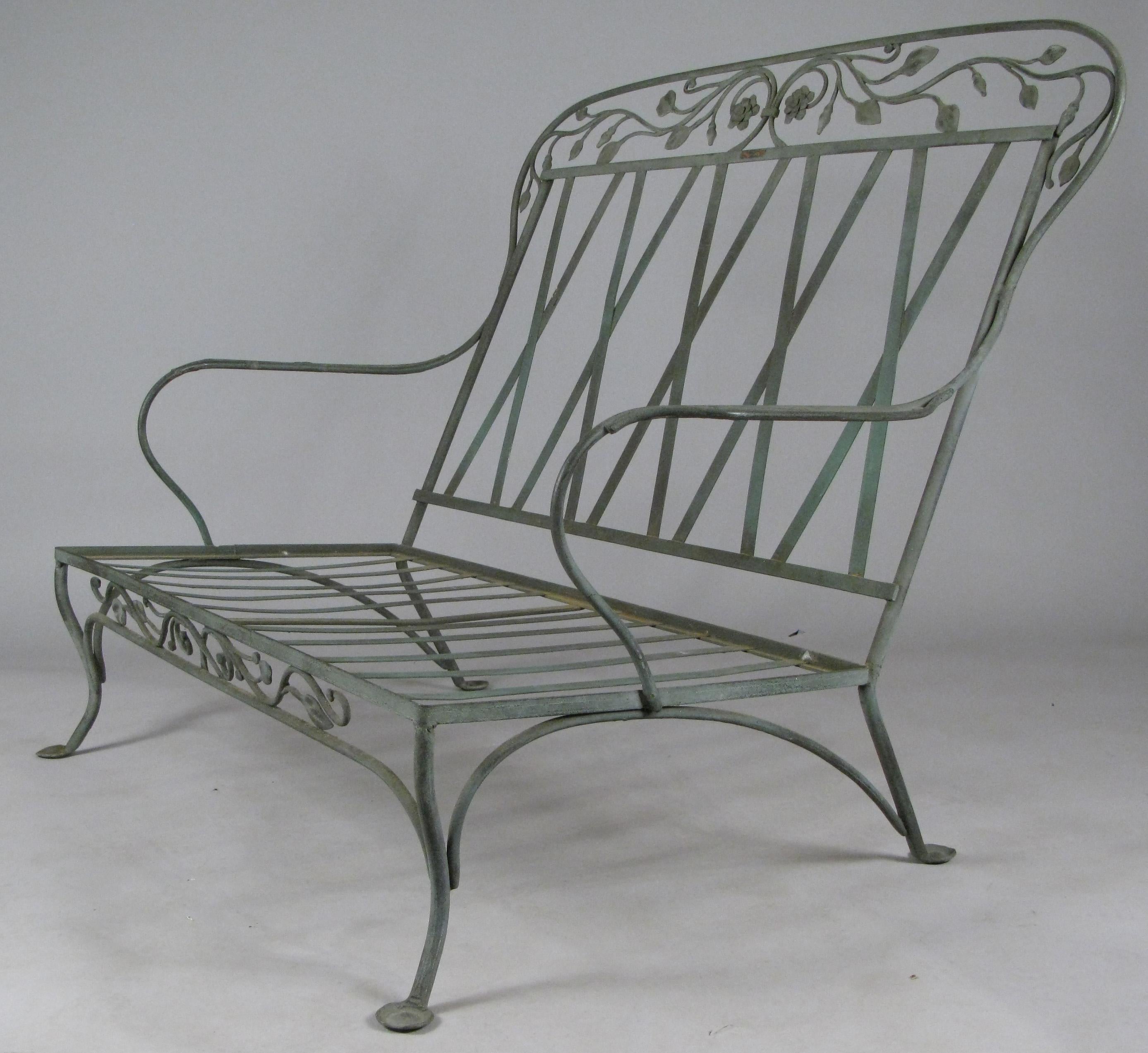 Pair of Wrought Iron Settees by Salterini, circa 1950 2