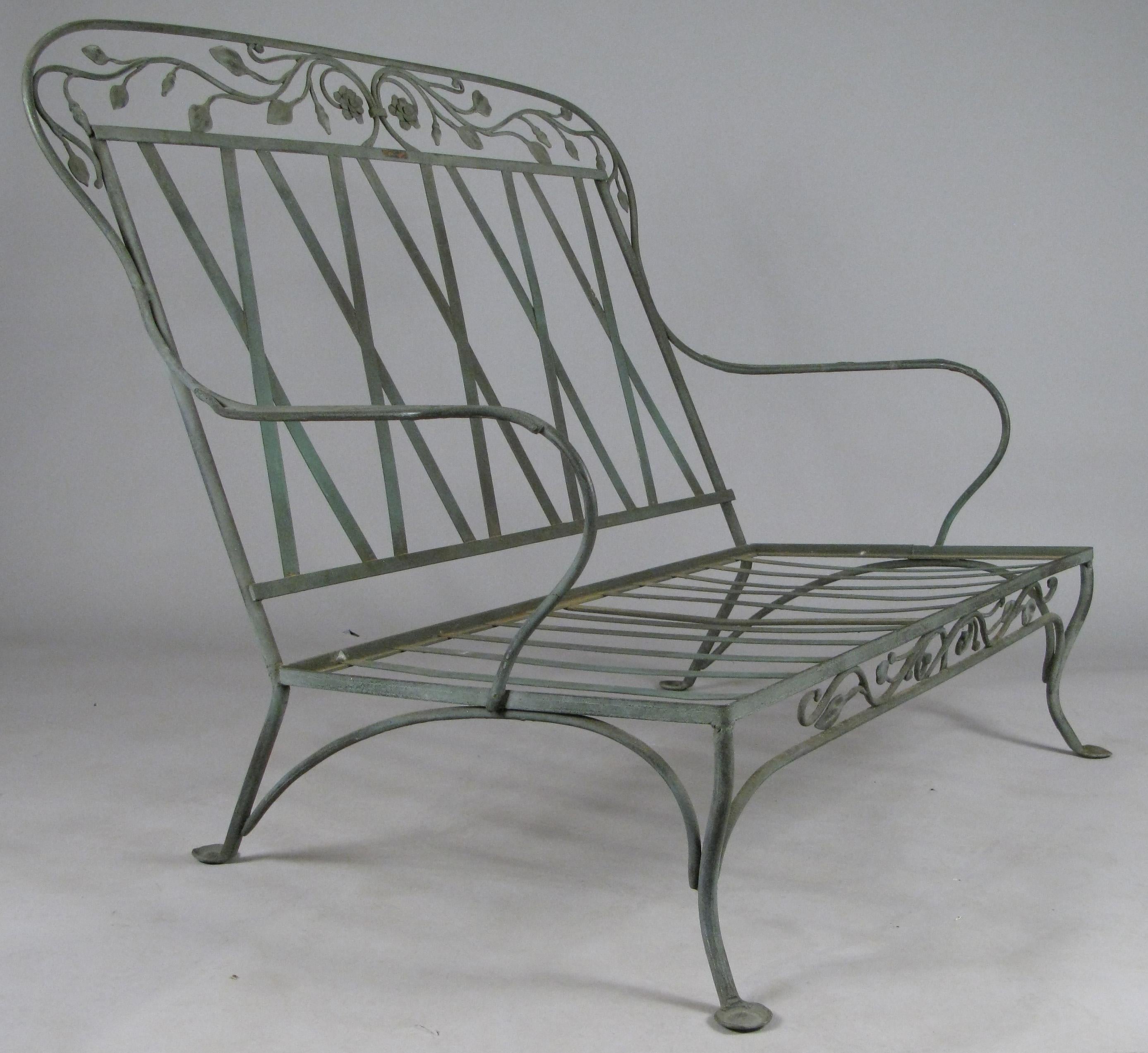 Pair of Wrought Iron Settees by Salterini, circa 1950 3