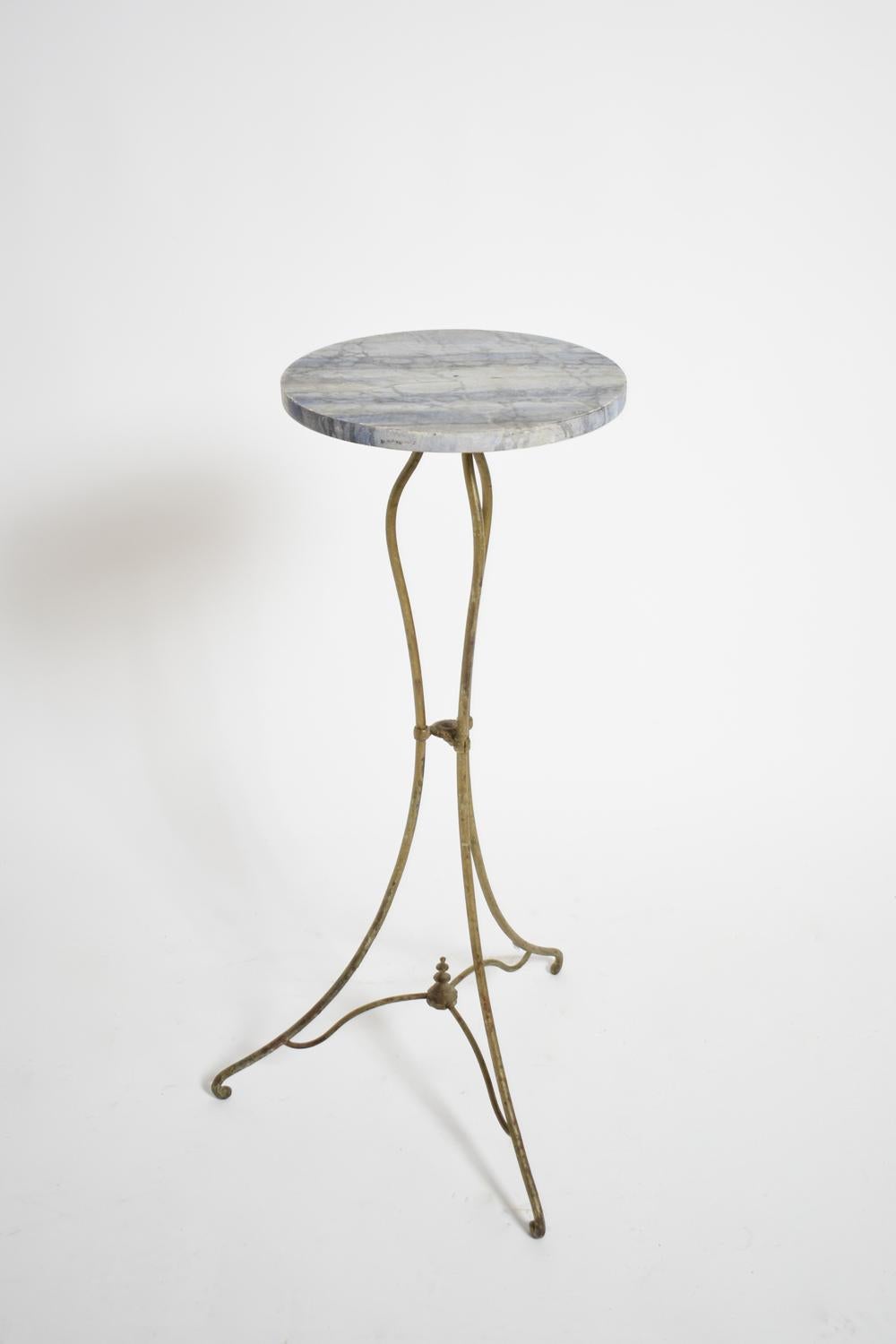 Paire de piédestaux de table d'appoint en fer forgé, années 1940. Excellent état - En vente à Lisboa, PT