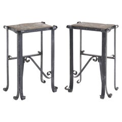Pair of Wrought Iron Side Tables - Console Tables