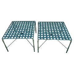 Pair of Mario Papperzini for John Salterini Italian Verdigris Patio Tables