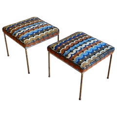 Pair of Wrought Iron Stools by Paul McCobb, US, 1950s