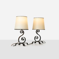 Pair of Wrought Iron Table Lamps by Roy McMakin