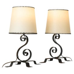 Pair of Wrought Iron Table Lamps by Roy McMakin