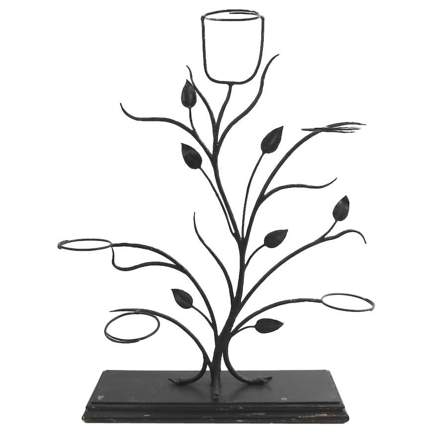 Pair of Wrought Iron Tree Form Plant Stands Attributed to Salterini