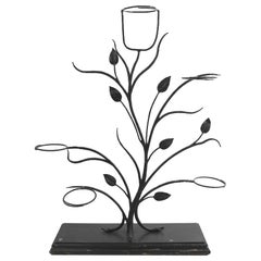 Used Pair of Wrought Iron Tree Form Plant Stands Attributed to Salterini