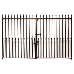 Antique Pair of Wrought Iron Victorian Driveway Gates with Spears 308cm (10ft)
