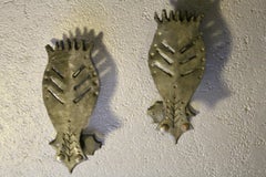 paire d'appliques murales en fer forgé