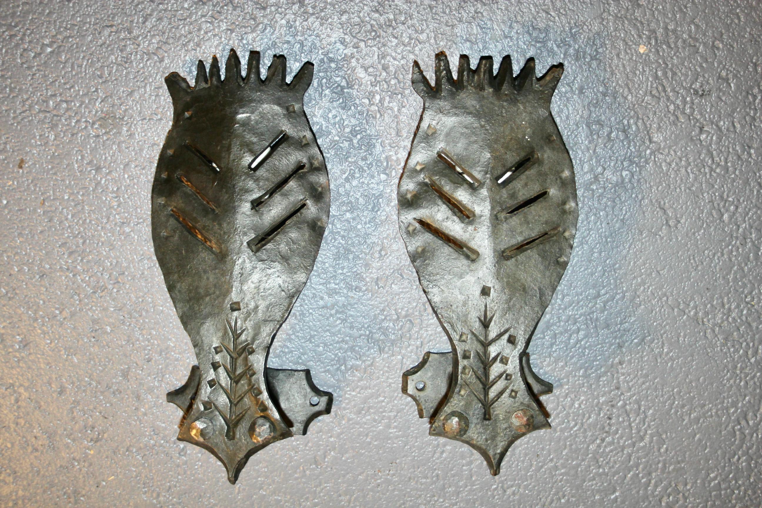 pair of wrought iron wall sconce For Sale 1