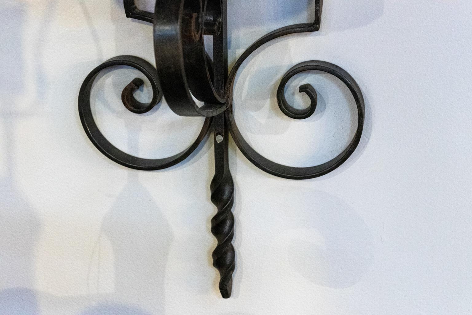 Pair of Wrought Iron Wall Sconces 3