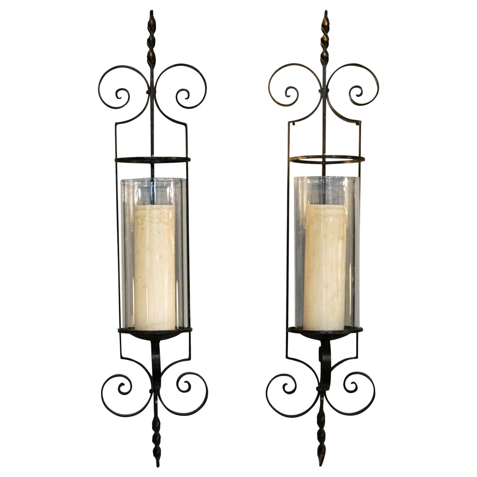 Pair of Wrought Iron Wall Sconces