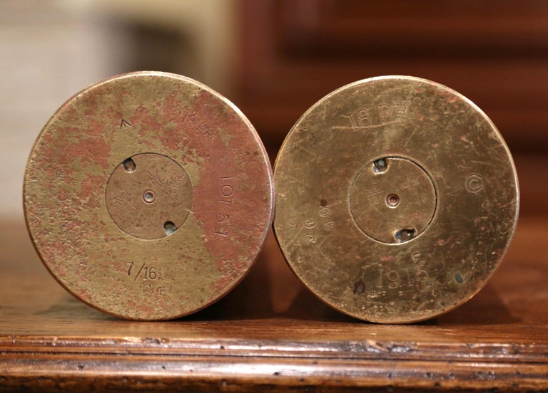 Pair of WW1 British Brass Artillery Shells Dated 1915 at 1stDibs