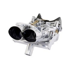 Pair of ww2 polished steel German rangefinder flak binoculars