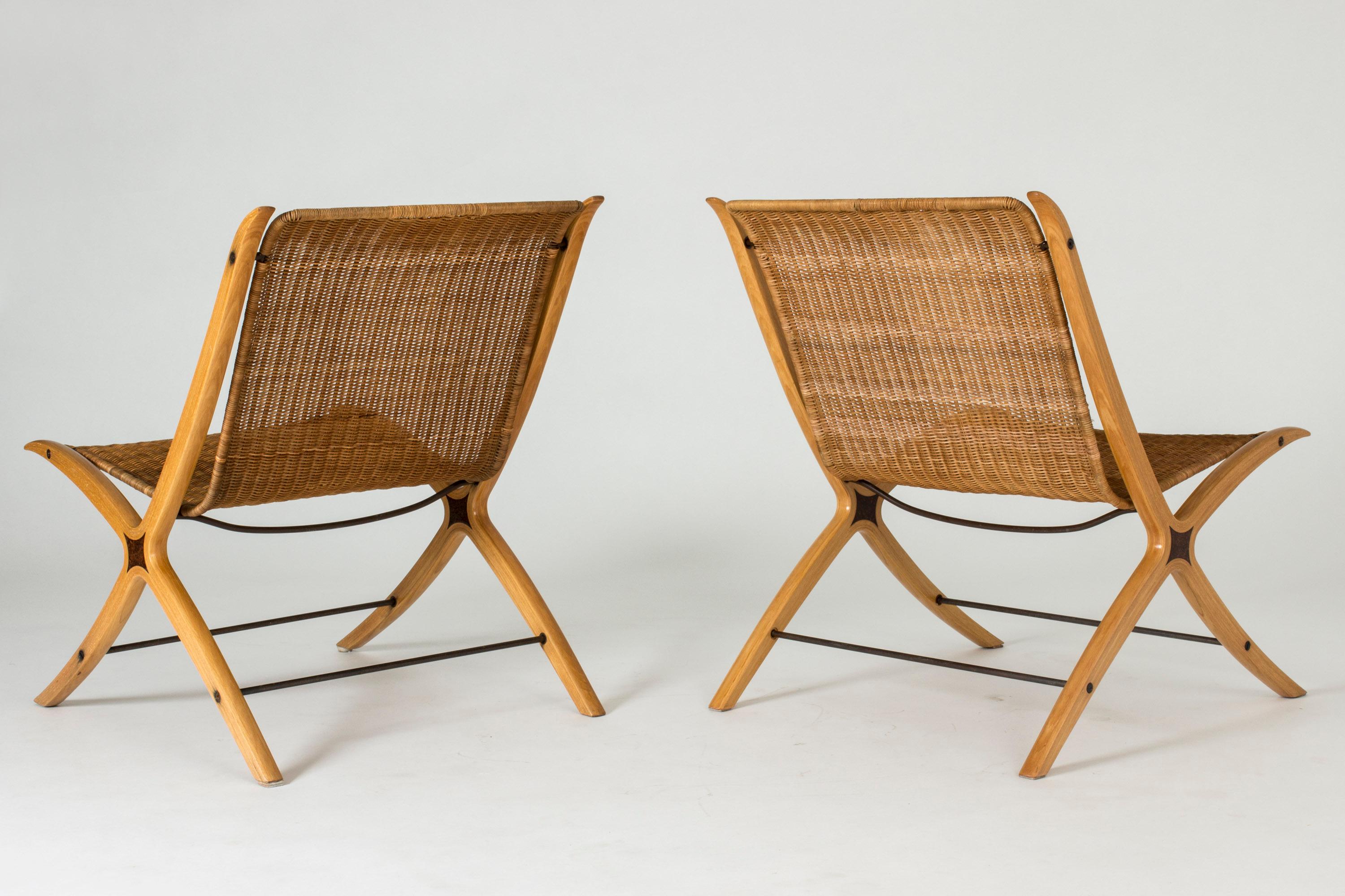 Danish Pair of “X” lounge chairs by Peter Hvidt and Orla Møllgaard